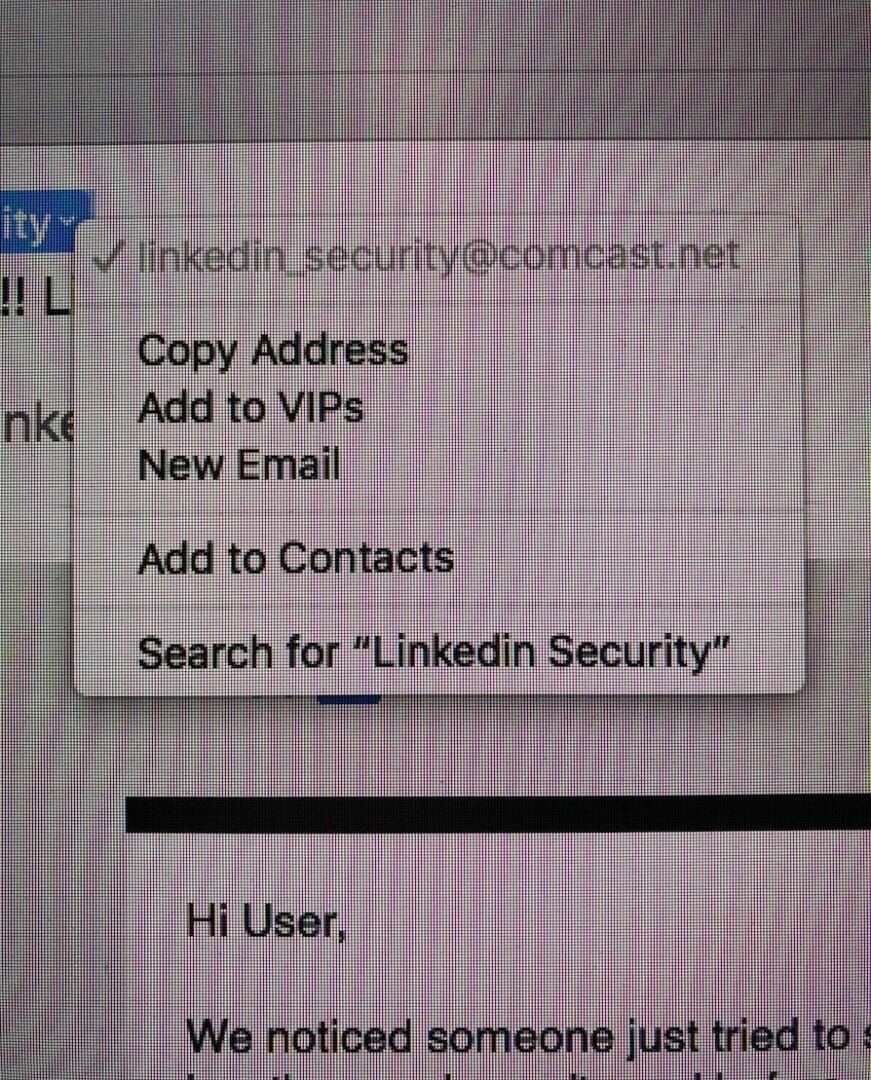 LinkedIn legitimate email