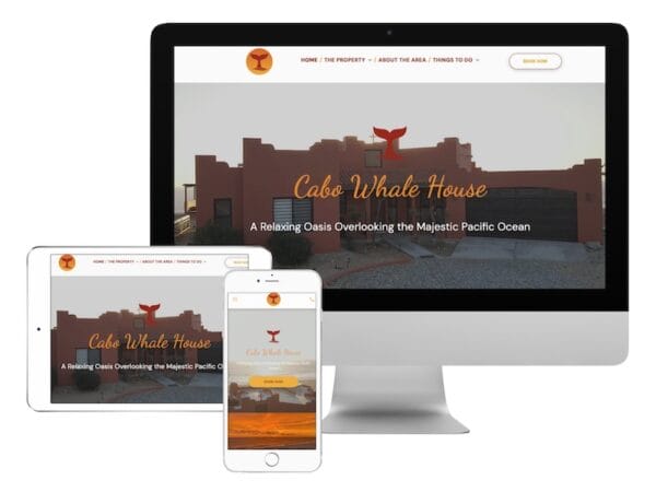 Cabo Whalehouse website mockup design